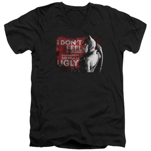 AN OFFCIALLY LICENSED ARKHAM CITY SO MUCH UGLY MEN'S V-NECK T-SHIRT BLACK