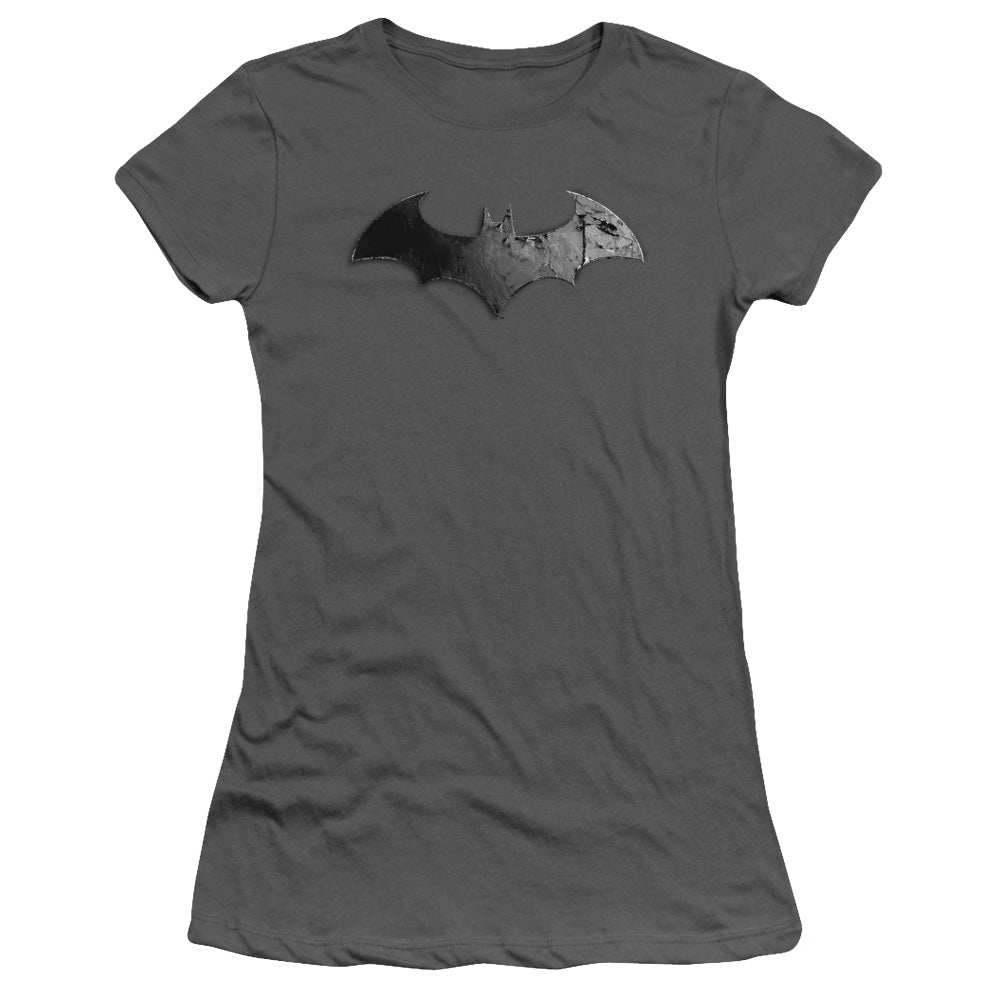 Arkham City Bat Logo Licensed Women's T-Shirt Juniors SM-XL
