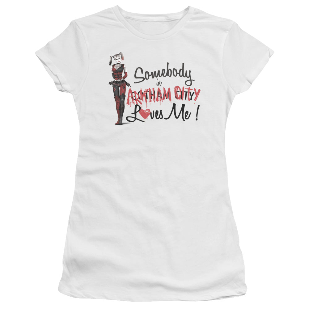 Arkham City Somebody Loves Me Licensed Women's T-Shirt Juniors LG