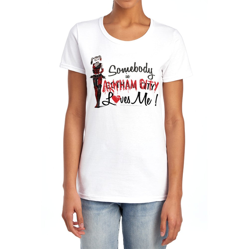 Arkham City Somebody Loves Me Licensed Women's T-Shirt Regular Fit SM-2X