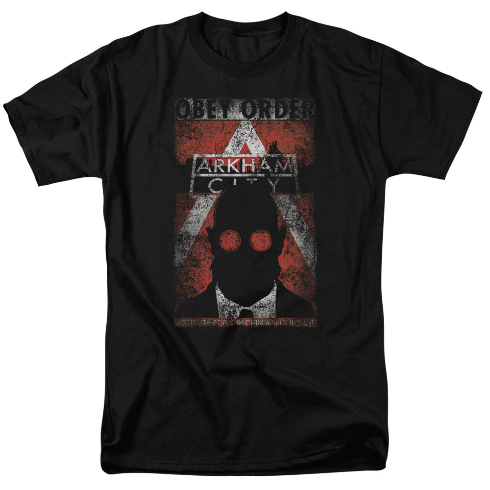 Arkham City Obey Order Poster Licensed Adult Unisex T-Shirt Regular Fit Tee