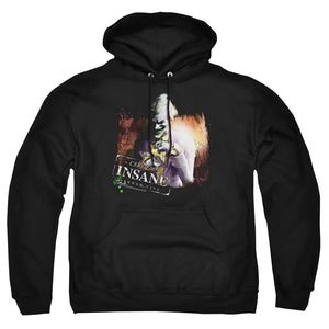 AN OFFCIALLY LICENSED ARKHAM CITY CERTIFIED INSANE ADULT UNISEX PULLOVER HOODIE BLACK