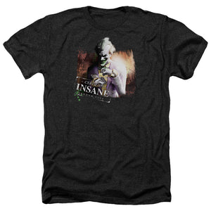 AN OFFCIALLY LICENSED ARKHAM CITY CERTIFIED INSANE MEN'S HEATHER T-SHIRT CHARCOAL