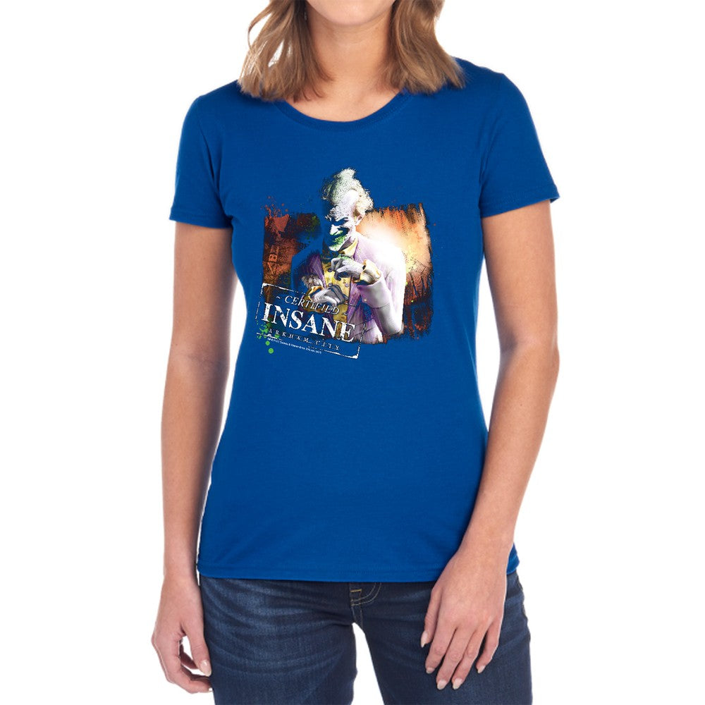 Arkham City Certified Insane Licensed Women's T-Shirt Regular Fit MD