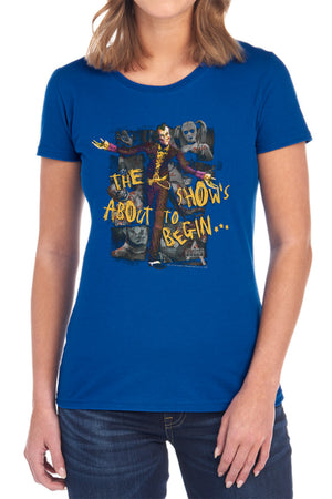 AN OFFCIALLY LICENSED ARKHAM CITY ABOUT TO BEGIN WOMEN'S REGULAR FIT T-SHIRT BLACK