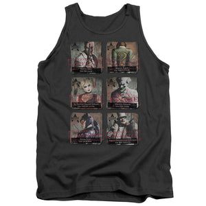AN OFFCIALLY LICENSED ARKHAM CITY ARKHAM LINEUP ADULT UNISEX TANK TOP CHARCOAL