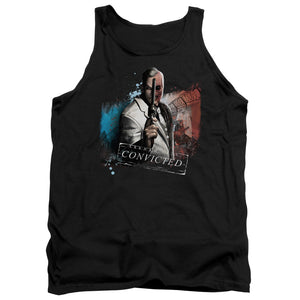 AN OFFCIALLY LICENSED ARKHAM CITY TWO FACE ADULT UNISEX TANK TOP BLACK