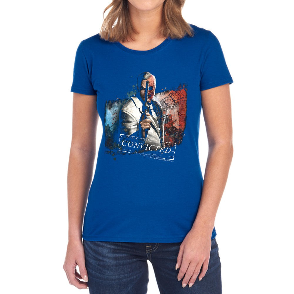 Arkham City Two Face Licensed Women's T-Shirt Regular Fit MD