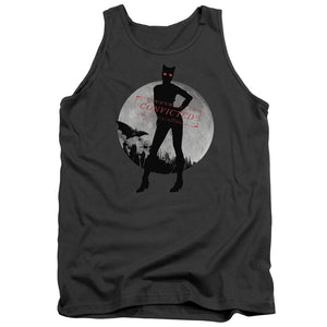 AN OFFCIALLY LICENSED ARKHAM CITY CATWOMAN CONVICTED ADULT UNISEX TANK TOP CHARCOAL