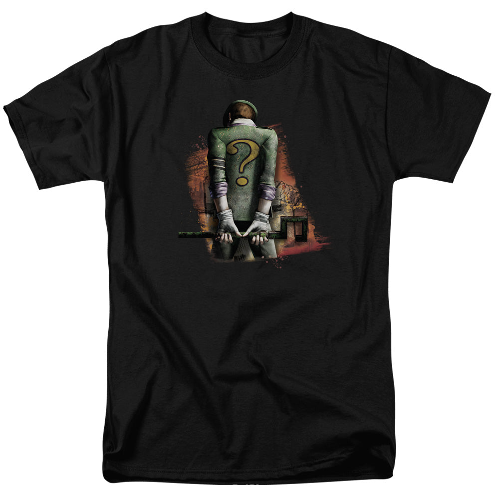 AN OFFCIALLY LICENSED ARKHAM CITY RIDDLER CONVICTED MEN'S REGULAR FIT T-SHIRT BLACK