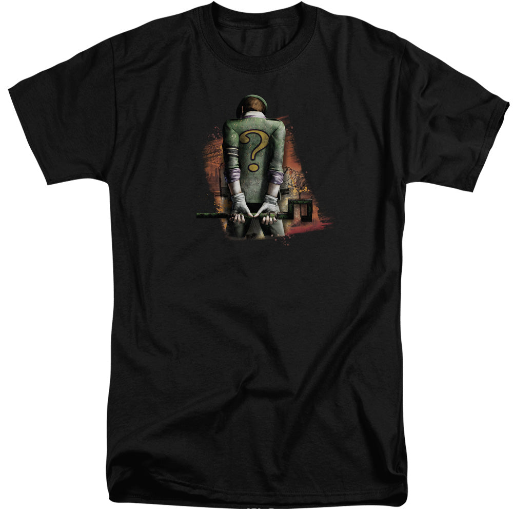 AN OFFCIALLY LICENSED ARKHAM CITY RIDDLER CONVICTED MEN'S TALL FIT T-SHIRT BLACK