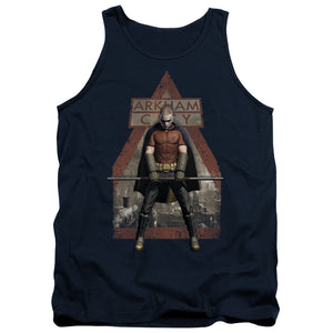 AN OFFCIALLY LICENSED ARKHAM CITY ARKHAM ROBIN ADULT UNISEX TANK TOP NAVY