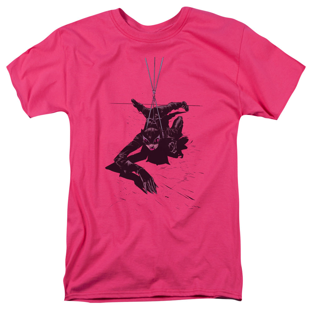 AN OFFCIALLY LICENSED BATMAN CATWOMAN ROPE MEN'S REGULAR FIT T-SHIRT HOT PINK