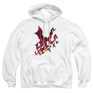 AN OFFCIALLY LICENSED BATMAN BROKEN CITY ADULT UNISEX PULLOVER HOODIE WHITE
