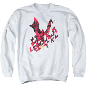 AN OFFCIALLY LICENSED BATMAN BROKEN CITY ADULT UNISEX CREWNECK SWEATSHIRT WHITE