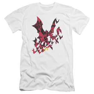 AN OFFCIALLY LICENSED BATMAN BROKEN CITY MEN'S PREMIUM SLIM FIT T-SHIRT WHITE