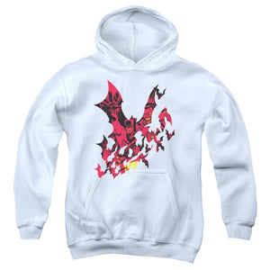 AN OFFCIALLY LICENSED BATMAN BROKEN CITY YOUTH HOODIE WHITE