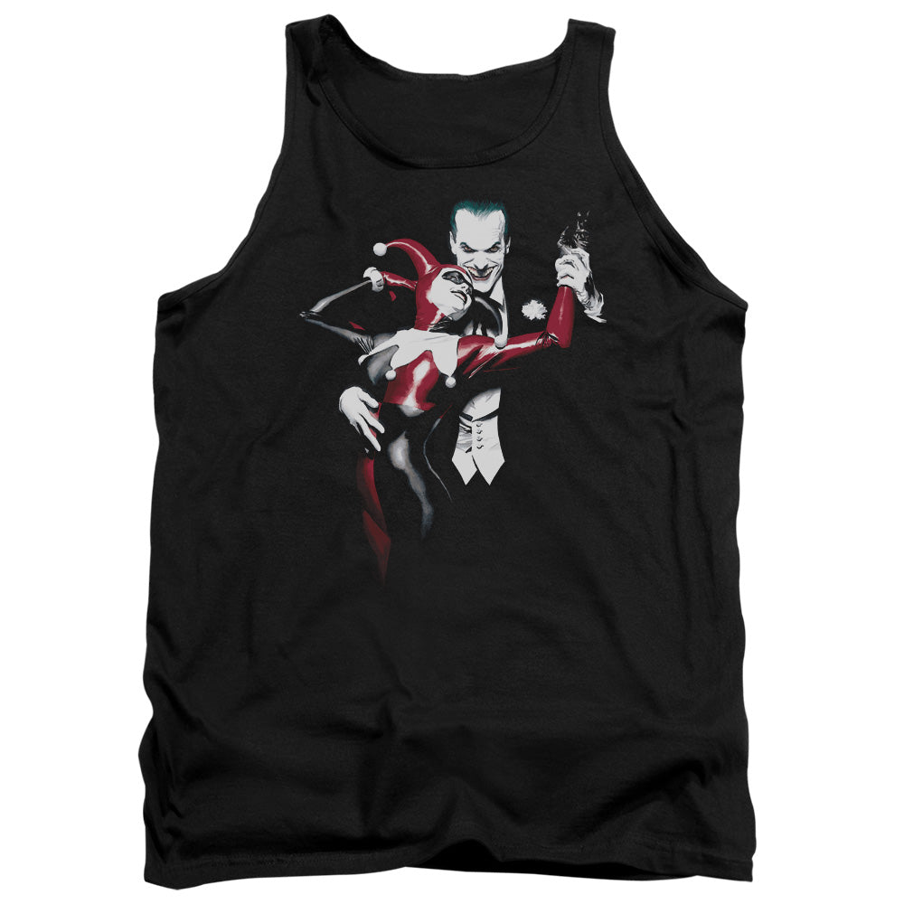 AN OFFCIALLY LICENSED BATMAN HARLEY AND JOKER ADULT UNISEX TANK TOP BLACK