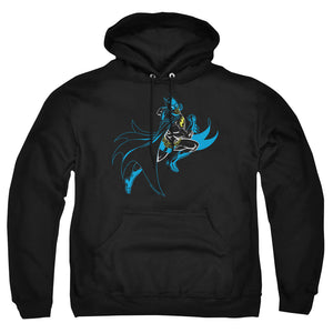 AN OFFCIALLY LICENSED BATMAN NEON BATMAN ADULT UNISEX PULLOVER HOODIE BLACK