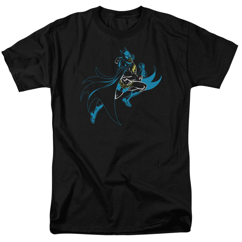AN OFFCIALLY LICENSED BATMAN NEON BATMAN MEN'S REGULAR FIT T-SHIRT BLACK