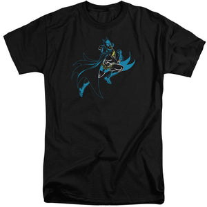 AN OFFCIALLY LICENSED BATMAN NEON BATMAN MEN'S TALL FIT T-SHIRT BLACK