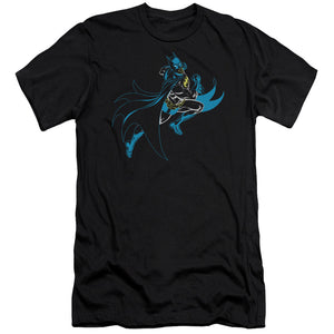 AN OFFCIALLY LICENSED BATMAN NEON BATMAN MEN'S PREMIUM SLIM FIT T-SHIRT BLACK