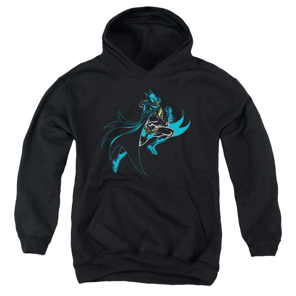 AN OFFCIALLY LICENSED BATMAN NEON BATMAN YOUTH HOODIE BLACK