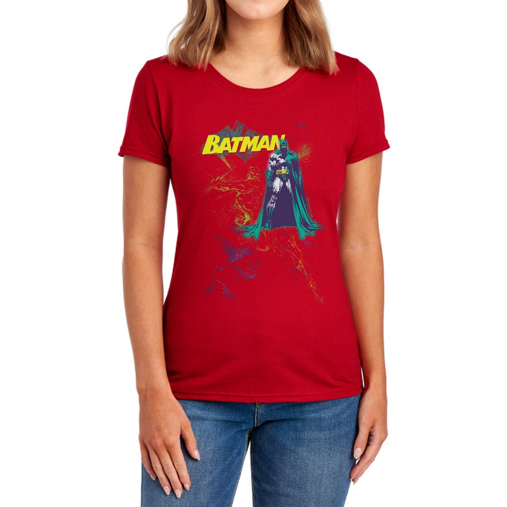 Batman Bat Spray Licensed Women's T-Shirt Regular Fit LG