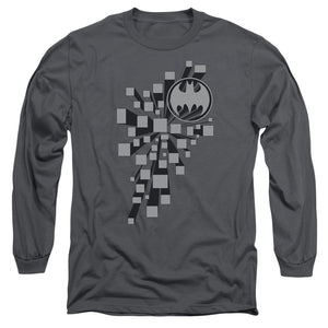 AN OFFCIALLY LICENSED BATMAN GOTHAM 3D MEN'S LONG SLEEVE T-SHIRT CHARCOAL
