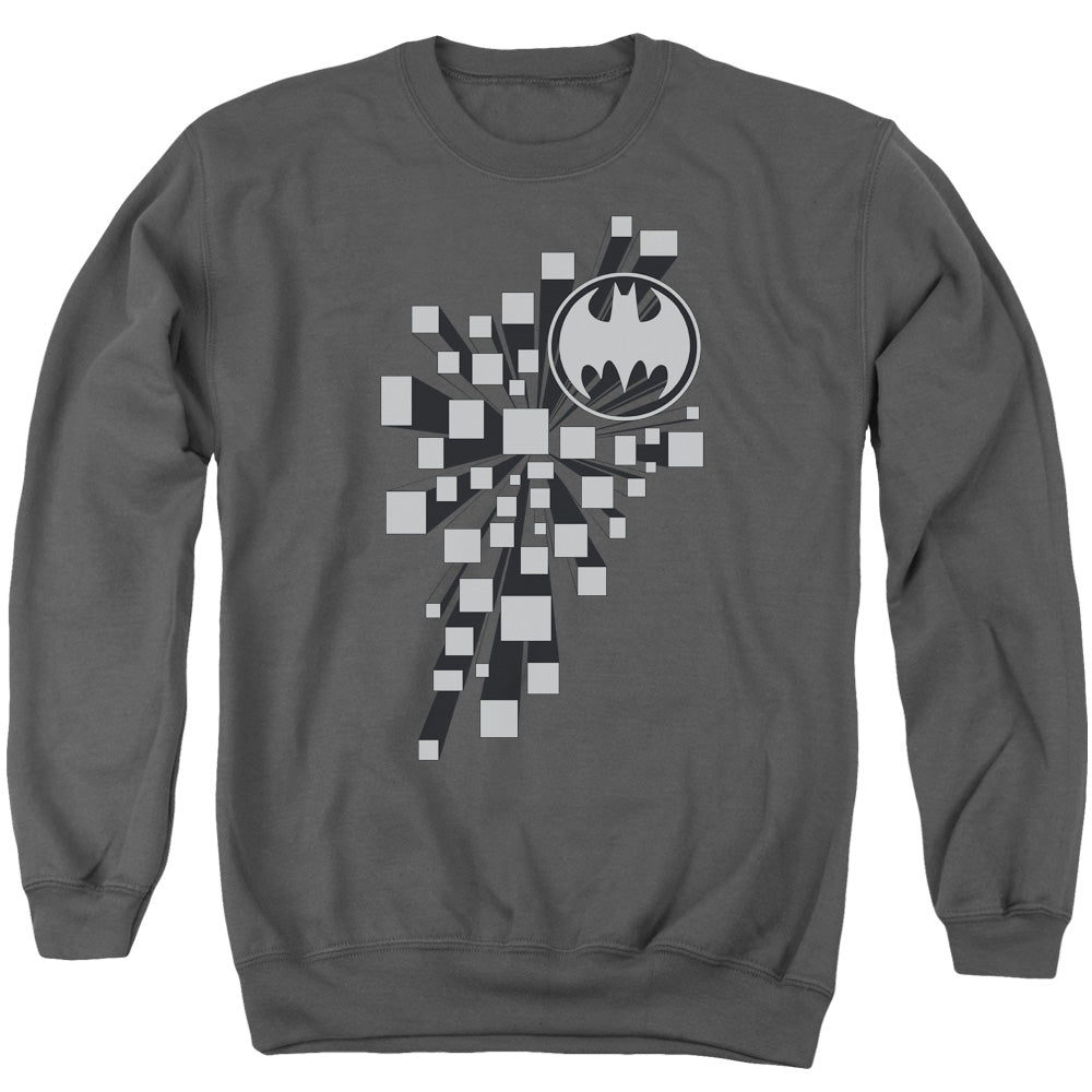 AN OFFCIALLY LICENSED BATMAN GOTHAM 3D ADULT UNISEX CREWNECK SWEATSHIRT CHARCOAL