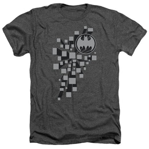 AN OFFCIALLY LICENSED BATMAN GOTHAM 3D MEN'S HEATHER T-SHIRT CHARCOAL