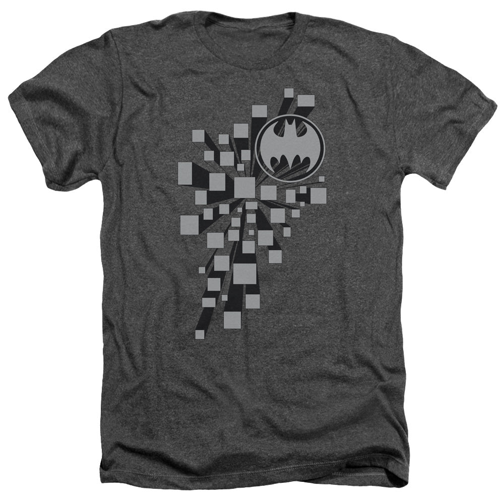 AN OFFCIALLY LICENSED BATMAN GOTHAM 3D MEN'S HEATHER T-SHIRT CHARCOAL