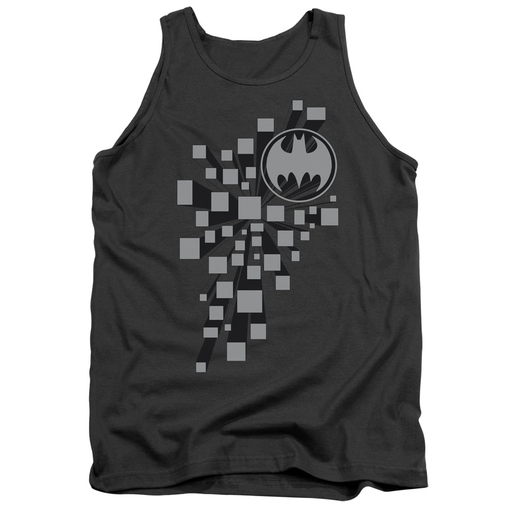 AN OFFCIALLY LICENSED BATMAN GOTHAM 3D ADULT UNISEX TANK TOP CHARCOAL