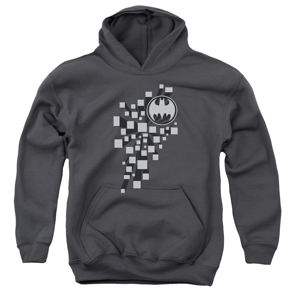 AN OFFCIALLY LICENSED BATMAN GOTHAM 3D YOUTH HOODIE CHARCOAL