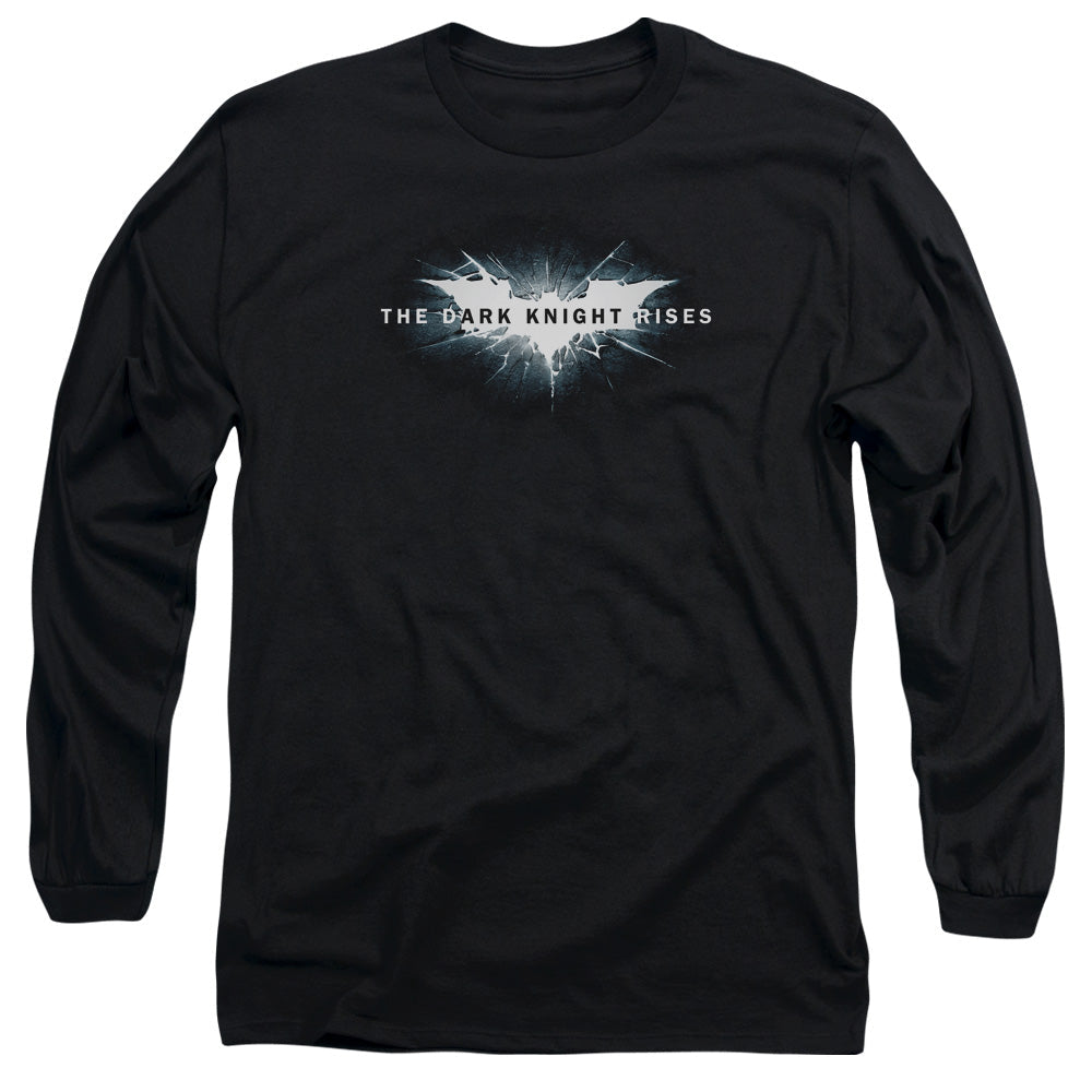 Dark Knight Rises Cracked Bat Logo Licensed Adult Unisex Long Sleeve T-Shirt