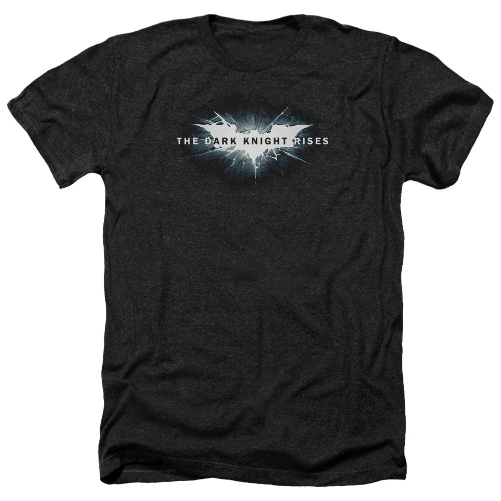 Dark Knight Rises Cracked Bat Logo Licensed Adult Unisex T-Shirt Heather Tee LG