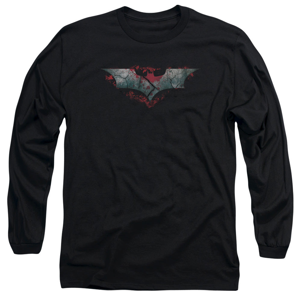 Dark Knight Rises Split & Crack Logo Licensed Adult Unisex Long Sleeve T-Shirt