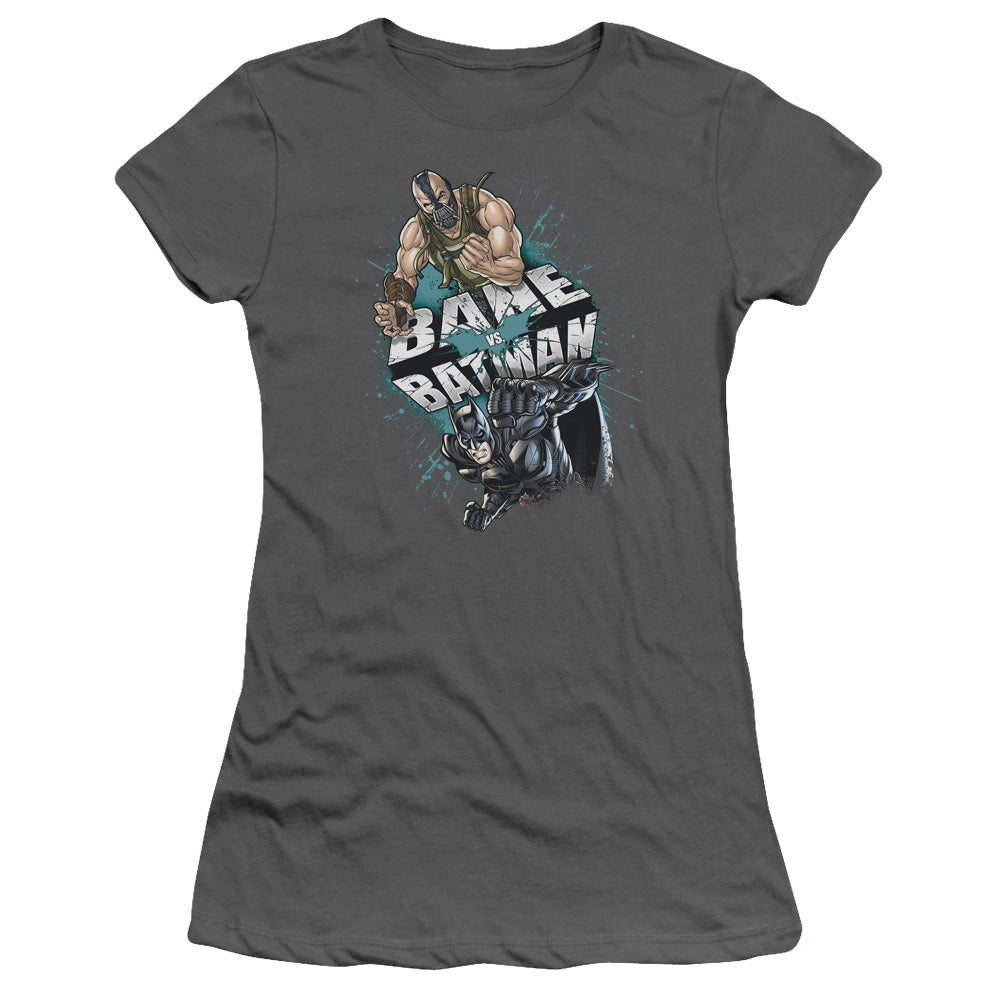 Dark Knight Rises Bane Vs Batman Licensed Women's T-Shirt Juniors SM