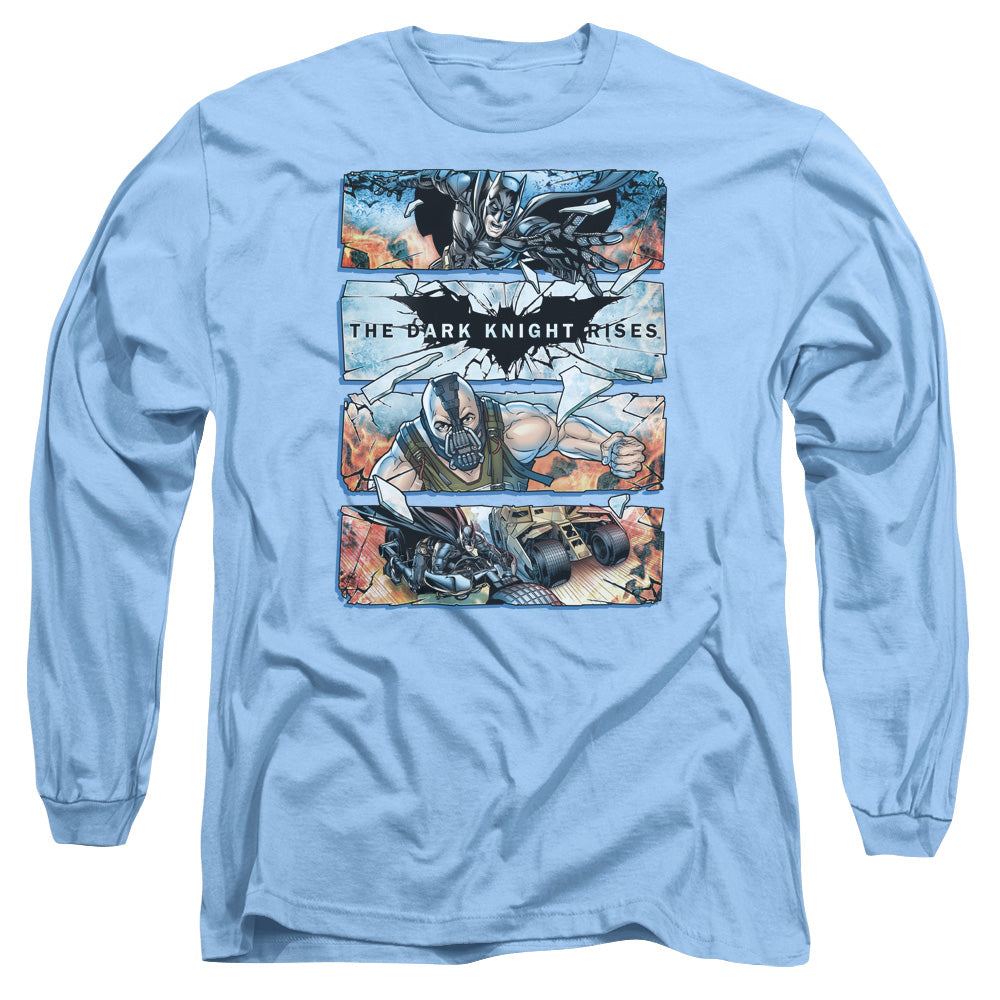 Dark Knight Rises Shattered Glass Licensed Adult Unisex Long Sleeve T-Shirt LG