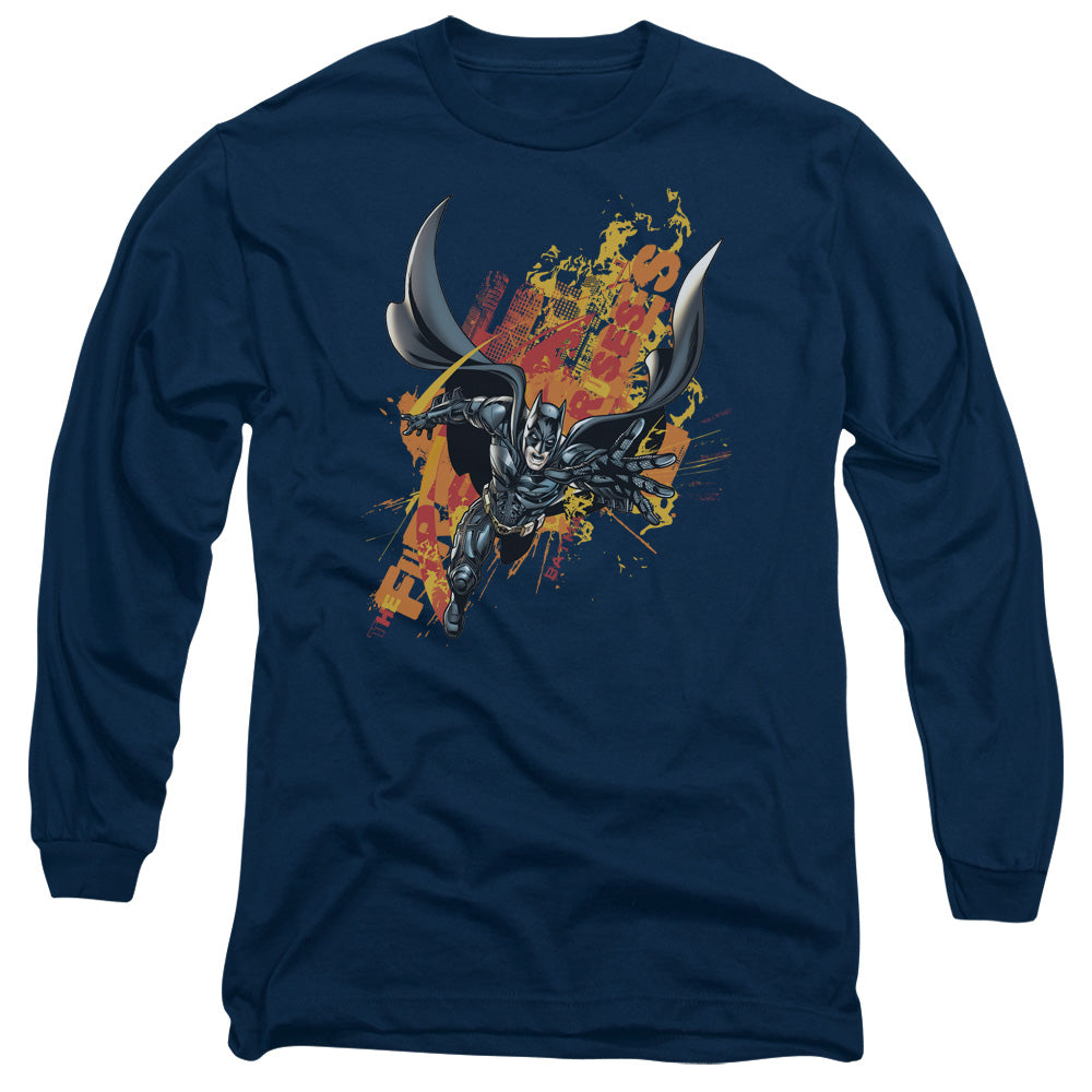 Dark Knight Rises Fire Rises Licensed Adult Unisex Long Sleeve T-Shirt LG