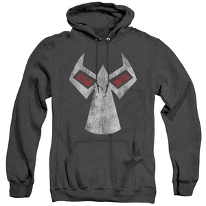 AN OFFCIALLY LICENSED BATMAN BANE MASK ADULT UNISEX HEATHER PULLOVER HOODIE BLACK