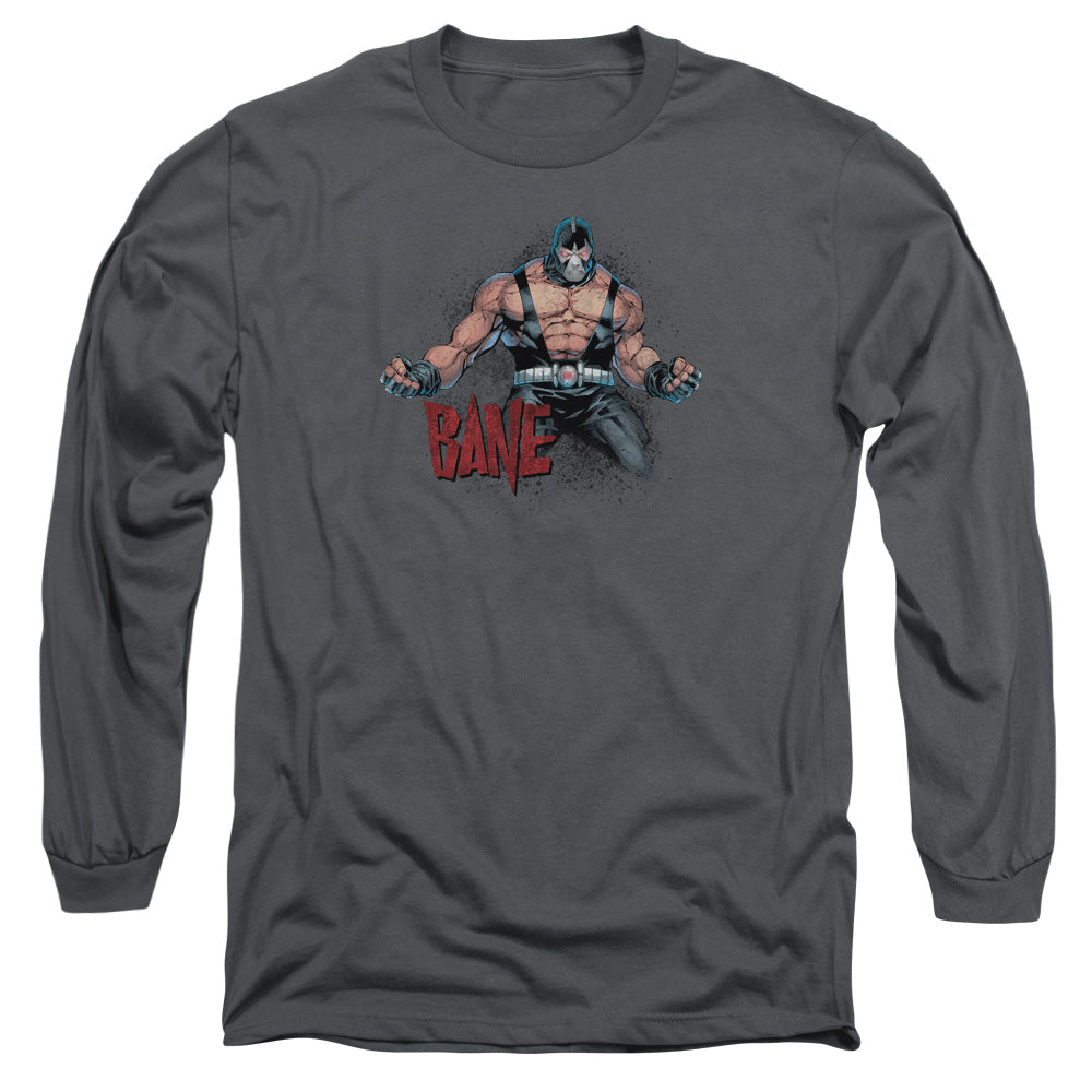 AN OFFCIALLY LICENSED BATMAN BANE FLEX MEN'S LONG SLEEVE T-SHIRT CHARCOAL