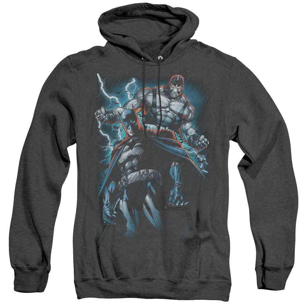 AN OFFCIALLY LICENSED BATMAN EVIL RISING ADULT UNISEX HEATHER PULLOVER HOODIE BLACK