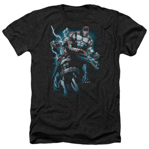 AN OFFCIALLY LICENSED BATMAN EVIL RISING MEN'S HEATHER T-SHIRT CHARCOAL