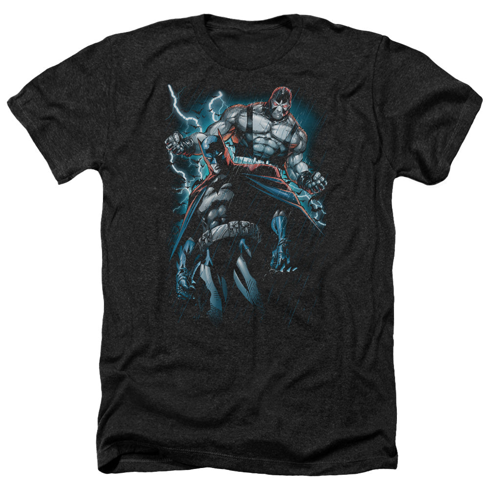AN OFFCIALLY LICENSED BATMAN EVIL RISING MEN'S HEATHER T-SHIRT CHARCOAL