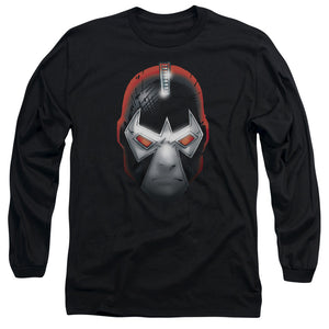 AN OFFCIALLY LICENSED BATMAN BANE HEAD MEN'S LONG SLEEVE T-SHIRT BLACK