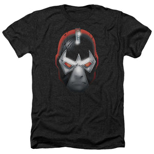 AN OFFCIALLY LICENSED BATMAN BANE HEAD MEN'S HEATHER T-SHIRT CHARCOAL