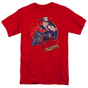 AN OFFCIALLY LICENSED BATMAN BANE ATTACK! MEN'S REGULAR FIT T-SHIRT RED
