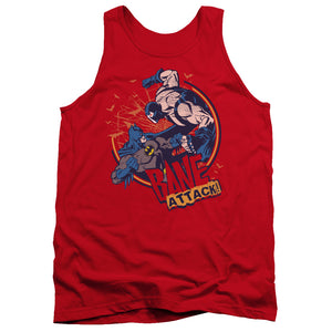 AN OFFCIALLY LICENSED BATMAN BANE ATTACK! ADULT UNISEX TANK TOP RED