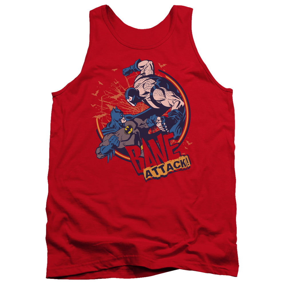 AN OFFCIALLY LICENSED BATMAN BANE ATTACK! ADULT UNISEX TANK TOP RED